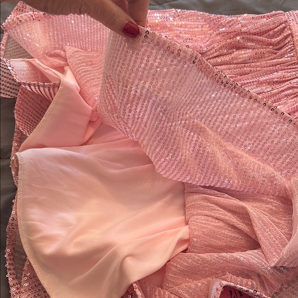 One Shoulder Pink Dress - Picture 4 of 6